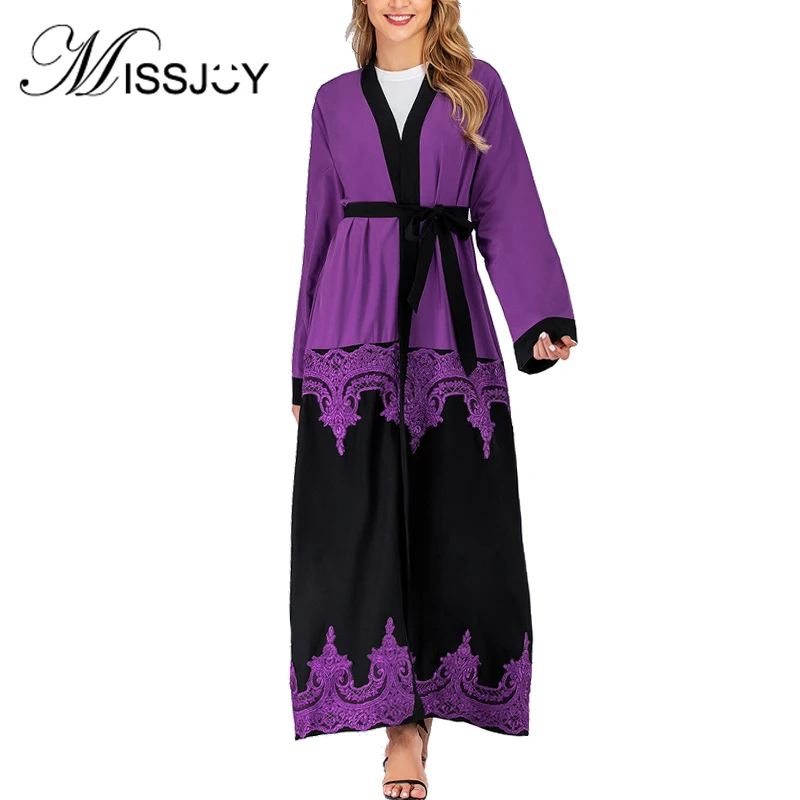 MISSJOY одежда для женщин мусульманских стран женское платье элегантный кардиган кафтан лоскутное пакистанские свободные турецкие Дубай Повседневный женский халат Плать