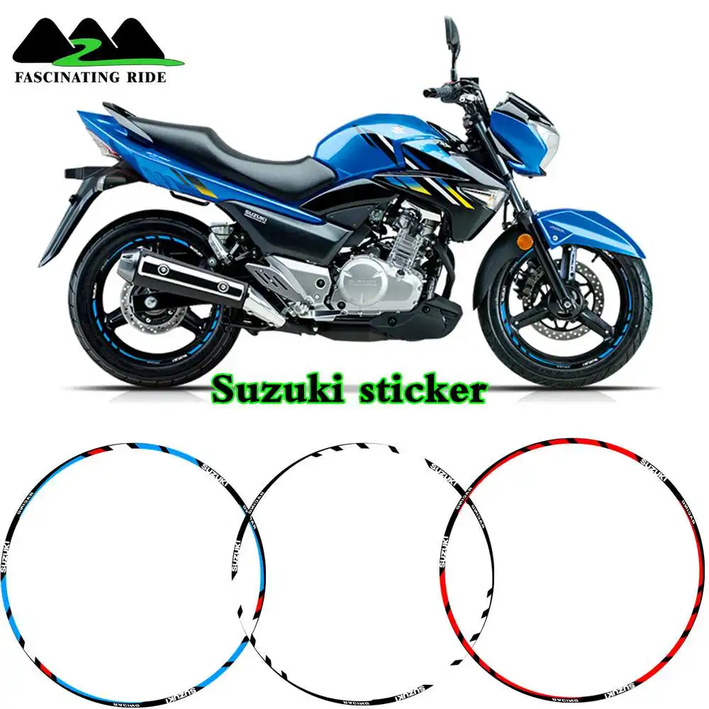 Для Suzuki GSXR750 GSXR250 GSXR600 GSXR1000 мотоциклы наклейки на колеса Водонепроницаемый светоотражающий обод наклейки спереди и сзади на заказ