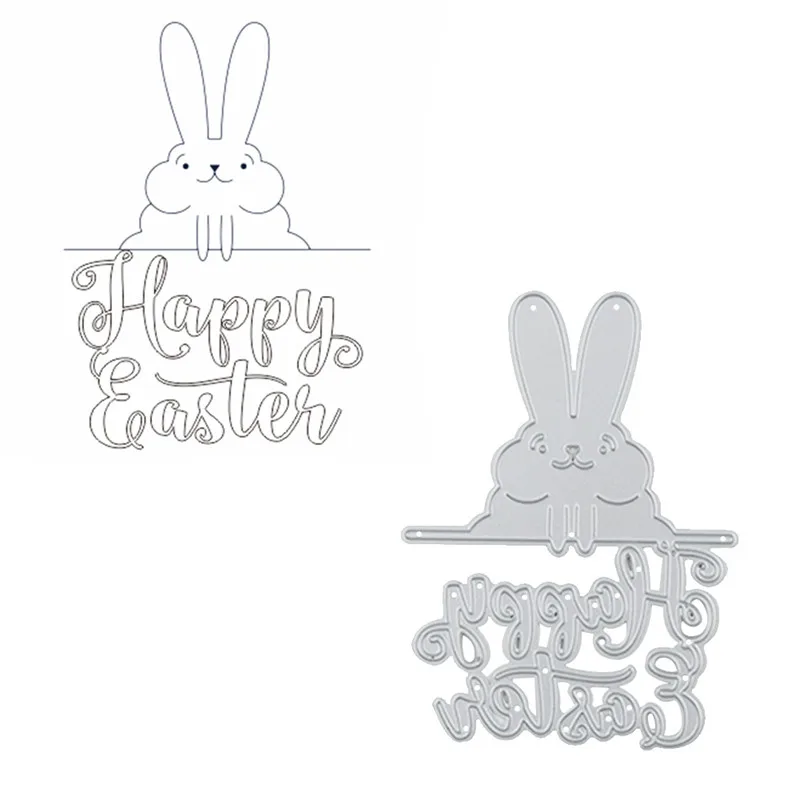 

Naifumodo Happy Easter Dies Rabbit Metal Cutting Dies for Card Making Scrapbooking Embossing Cuts Stencil Craft New 2019 Dies