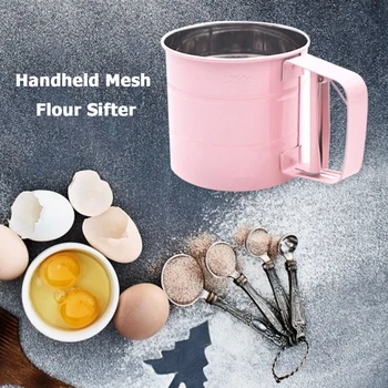 

Handheld Mesh Flour Sifter Stainless Steel Powder Sieve Cup Baking Pastry Tool Baking Tools Cup Shape Bakeware Sifters