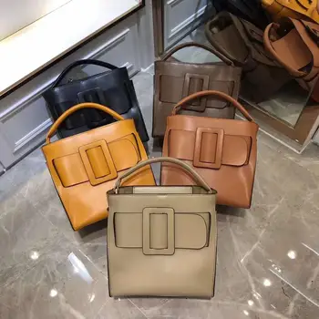 

free shipping the new style large belt square buckle genuine cow leather fashion and popular handbag & shoulder bag