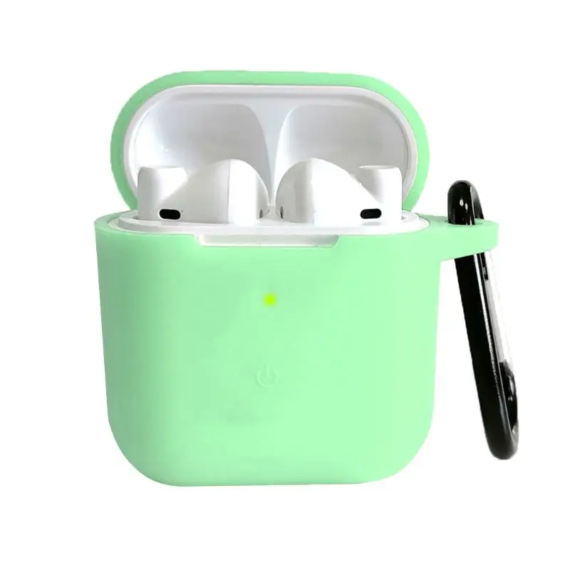 

Flip-open Cover Protective Case Soft Silicone Shell with Carabiner for QCY T8 R91A