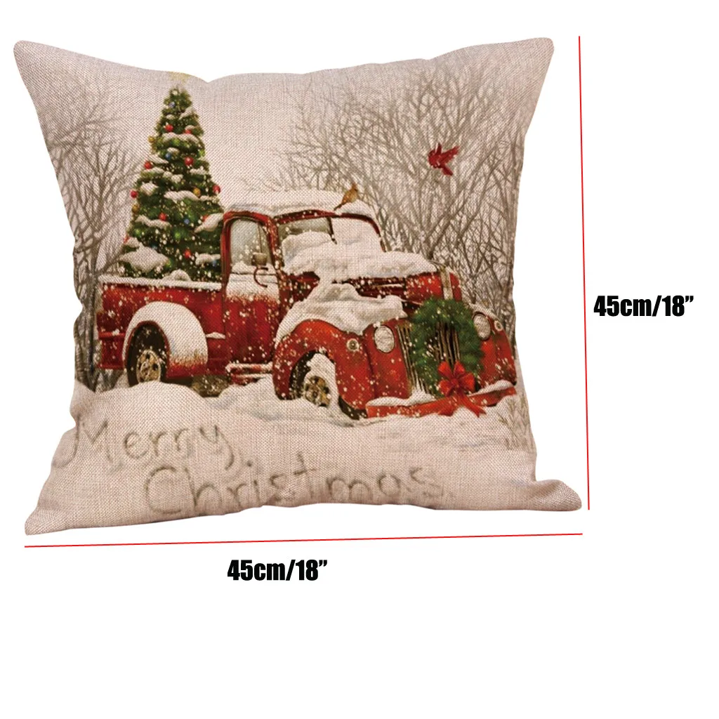 Happy Christmas Pillow Cases Linen Sofa Cushion Cover Home Decor Pillow Case Christmas Decoration Dropshipping Happy Christmas Pillow Cases Linen Sofa Cushion Cover Home Decor Pillow Case Christmas Decoration Dropshipping