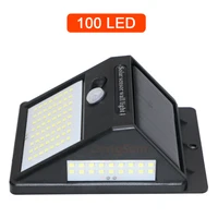 Lampe solaire murale à 3 faces avec capteur de mouvement PIR, 100 LED, contrôle par la lumière du soleil, pour cour, chemin, jardin, maison 5