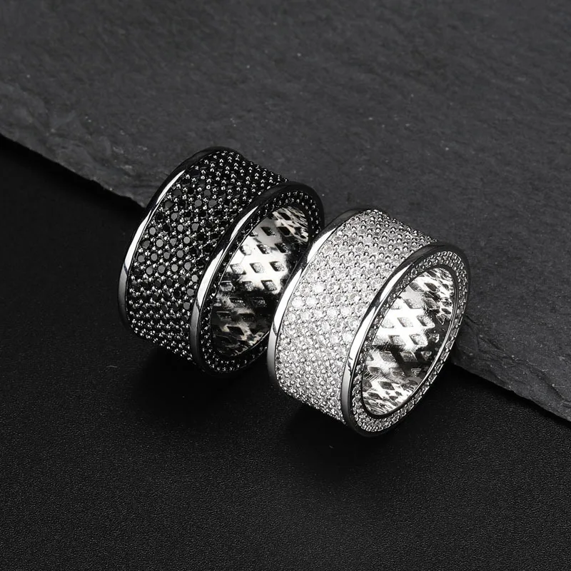 

Europe And America INS Hot Selling Hip Hop Men Ring Full Black Zircon Popular Brand Rings jinao Accessories Hiphop Rings