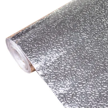 

300CM Self-adhesive DIY Wallpaper Silver Gold Color Furniture Stove Oil-proof Waterproof Aluminum Foil Kitchen Stickers