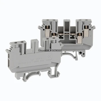 

10Pcs UDK-4 Din Rail Terminal Blocks Feed Through Screw Connection Multi Conductor Terminal UDK4