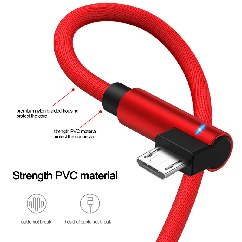 Кабель Micro USB PHOMAX светодиодный кабель для быстрой зарядки и передачи данных Samsung s9