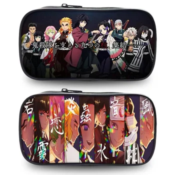 

Anime Demon Slayer Pencil Case Japan Anime Cosmetic Bag Makeup Box Zipper School Supplies Cosmetic Case Teens Hip Hop