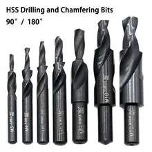 

90/180 Degree HSS Counterbore Spiral Step Drill Bit For High Speed Steel Drilling Chamfering M3 M4 M5 M6 M8 M10 M12 Chamfering