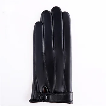

Men Touch Screen Genuine Leather Gloves Thick Warm Men'S Driving Thin Winter Sheepskin Gloves 3-Mlz106