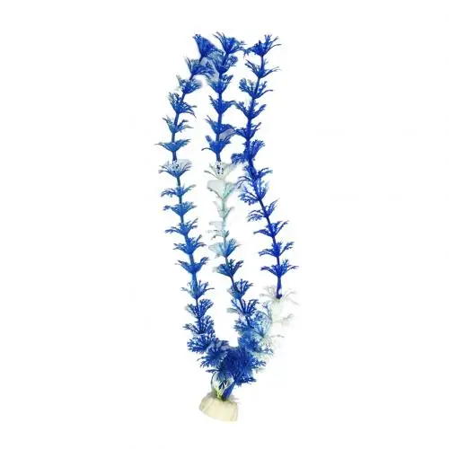 Blue White 4 шт., украшение для аквариума, искусственные растения, силиконовые искусственные морские травы, искусственные растения, украшение для аквариума, товары для домашних животных - Цвет: Blue White