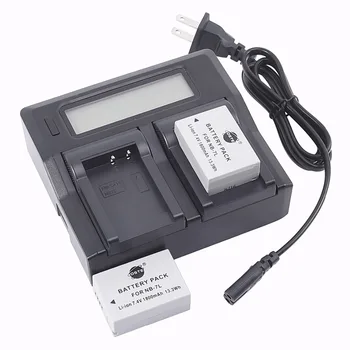 

2PCS 1800mAh 7.4V NB-7L DSTE NB7L Li-ion Digital DSLR Camera Battery LCD Dual Charger for Canon PowerShot G10 G11 G12 SX30 IS