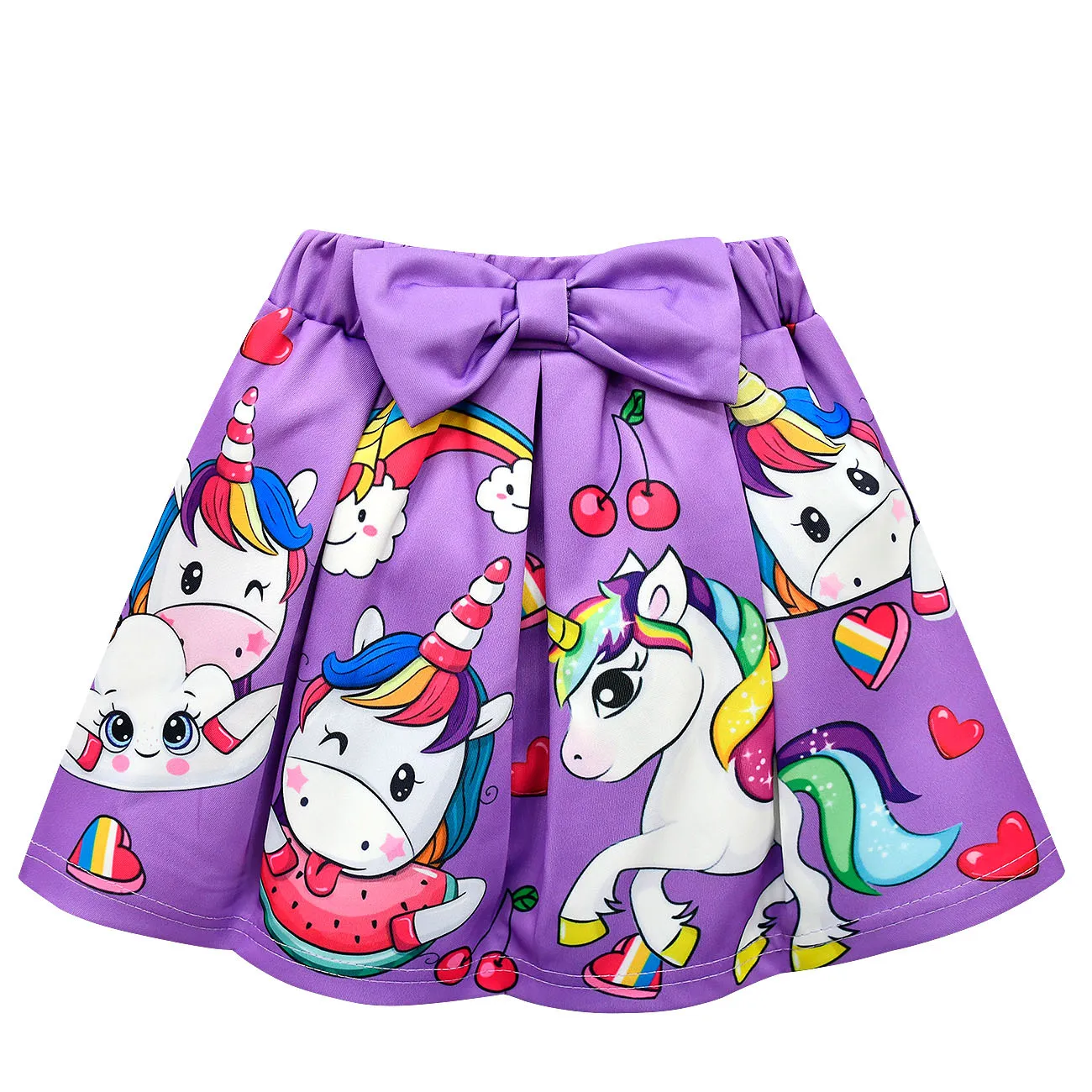 little kid suit Kids Unicorn Summer Tops Skirts Outfit Set Children Princess Party casual suit Girl Unicorn Rainbow love Clothes T-shir + Skirts newborn baby clothes set for hospital