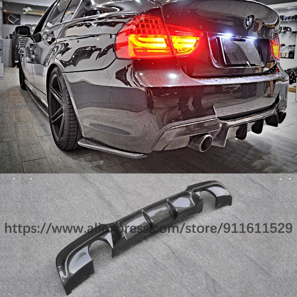 

Real Carbon Fiber Rear Bumper Lip Diffuser Spoiler For BMW 3 Series E90 325i 335i M Tech 2006 - 2011