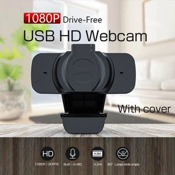 

Widescreen Video Work Home Accessories Full HD 1080P Webcam with Privacy Cover Built-in Mic USB Driver Free Web Camera