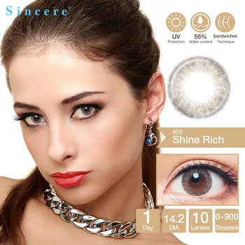 

Shine Rich color contact lenses 0-900 diopter for eyes 1Day throw 10lenses/5pair Free shipping
