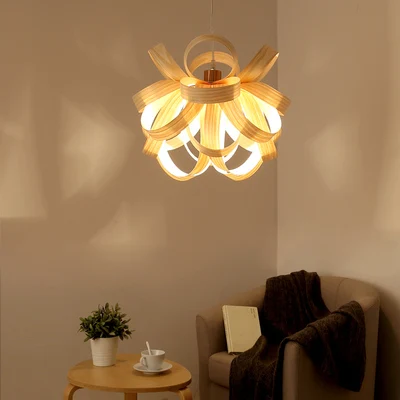 Nordic Wood Butterfly LED Pendant Lamp Living Room Bedroom Light Oak/cherry Wood/Walnut Restaurant Lighting Fixtures | Лампы и