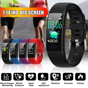 

1.14'' TFT Screen Smart Watch Bracelet Wristband Heart Rate Blood Pressure Blood Oxygen bluetooth 4.2 Sports Wristband