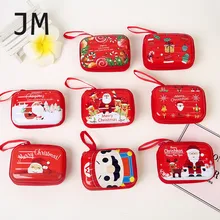 Маленький кошелек, коробка для хранения, жестяная монета, кошелек, специальный дизайн, Рождественская Монета для хранения, подарок для детей, красный кошелек на молнии, сумочка