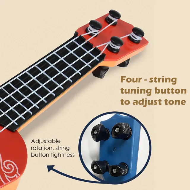 Mini Guitar 4 Strings Classical Ukulele Guitar Musical Instruments Children Beginners Training Exercises Small Guitar Kids Toy 4