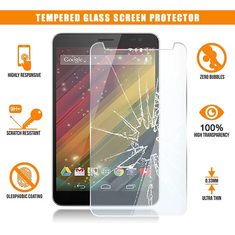 

Screen Protector for HP Slate 7 VoiceTab Ultra Tablet Tempered Glass 9H Premium Scratch Resistant Anti-fingerprint Film Cover