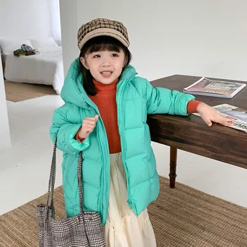 

2020 New Autumn and Winter Children's Down Jacket Boys&Girls Korea Style Clothing Kids Outerwears for Babys Plain Color Parkas