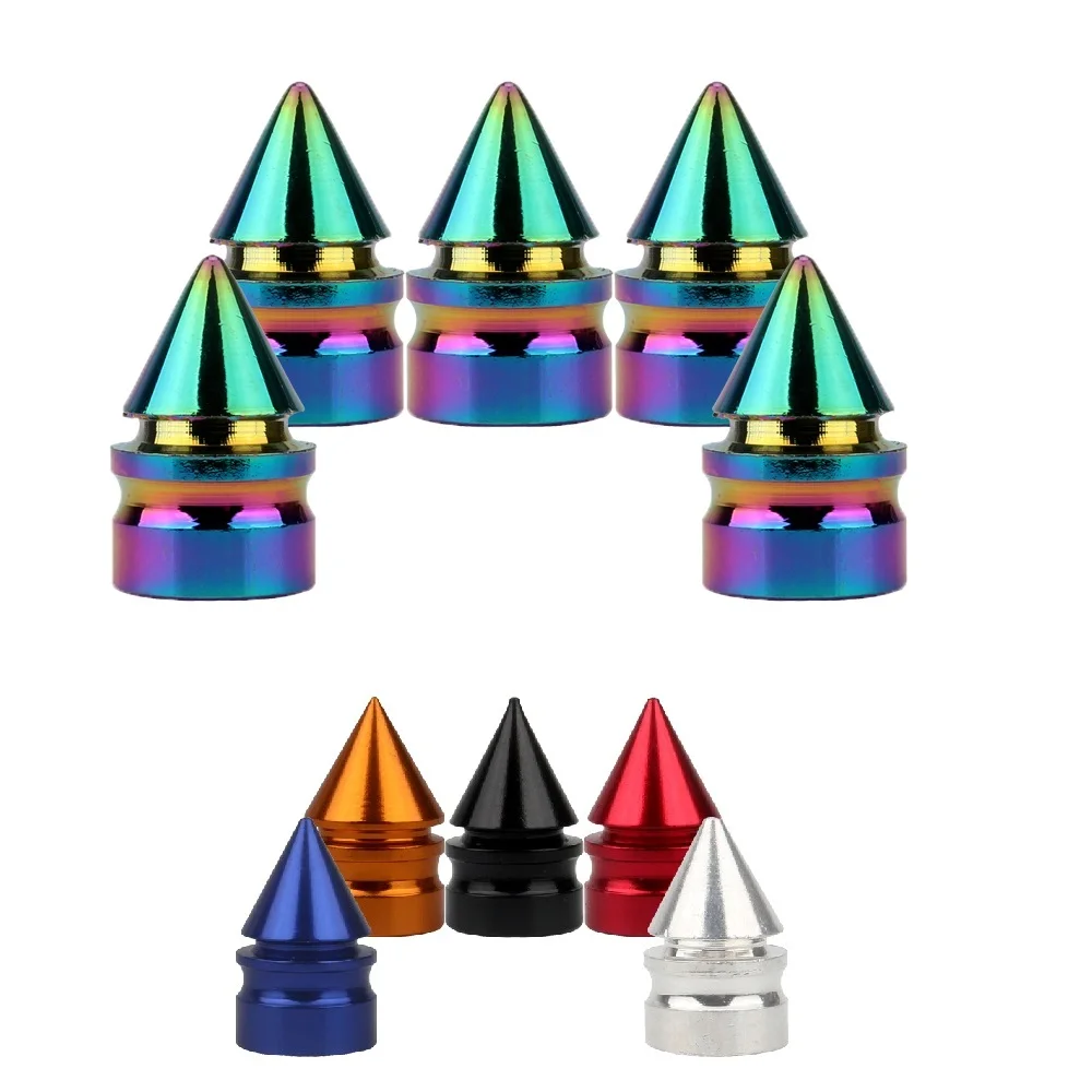 

Senzeal 5X Car Valve Caps Impale Spike Style Polished Aluminium Valve Stem Caps colorful