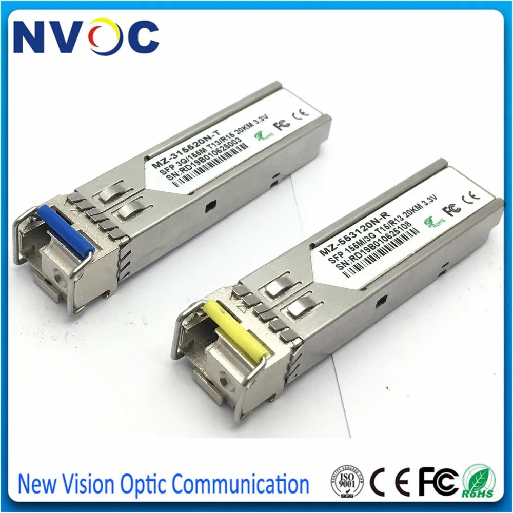 3G Single mode Bi Directional 10KM 20KM BIDI SDI SFP+ Over Single Fibre