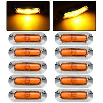 

2W Side Marker Lights Set Lamps For Car Truck Trailer Pickup ABS+ PMMA
