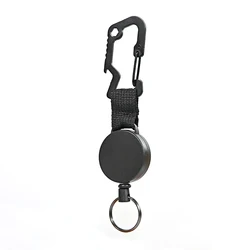 Retractable Keychain Key Ring ID Badge Holder Metal with Steel Wire Multitool Carabiner Clip Name Tag Card Holders Stationery