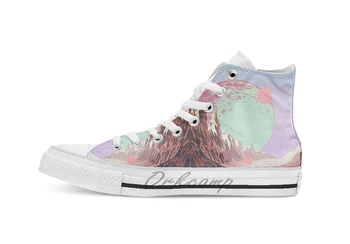 

Green Moon breathable Casual High Top lace-up Canvas shoes sneakers Drop shipping