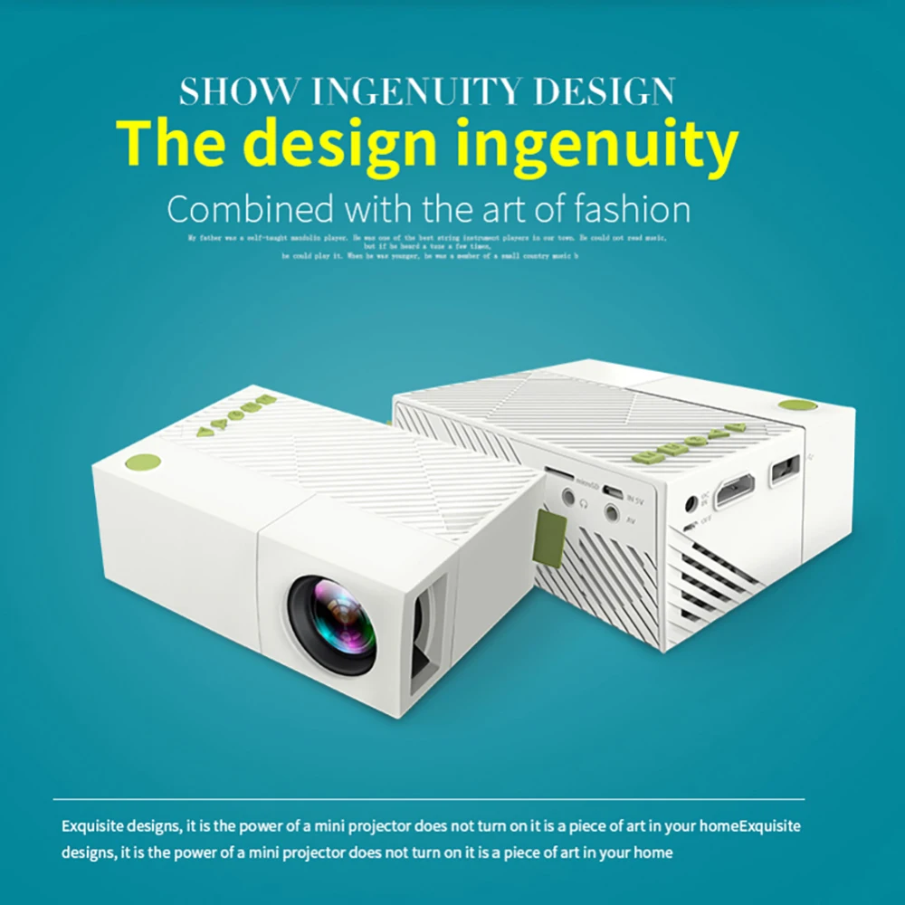 

New Arrival LED Portable Projector HD 600LM USB HDMI Video LED Mini Home Media Player