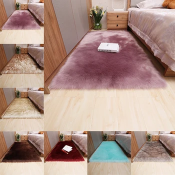

bedroom carpet bay window bedside mat Long Hair Solid Carpet Living Room Deco washable Soft Fluffy blanket