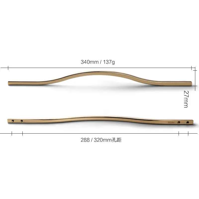 مقابض خزانة ذهبية لامعة لدرج المطبخ وخزانة الملابس...