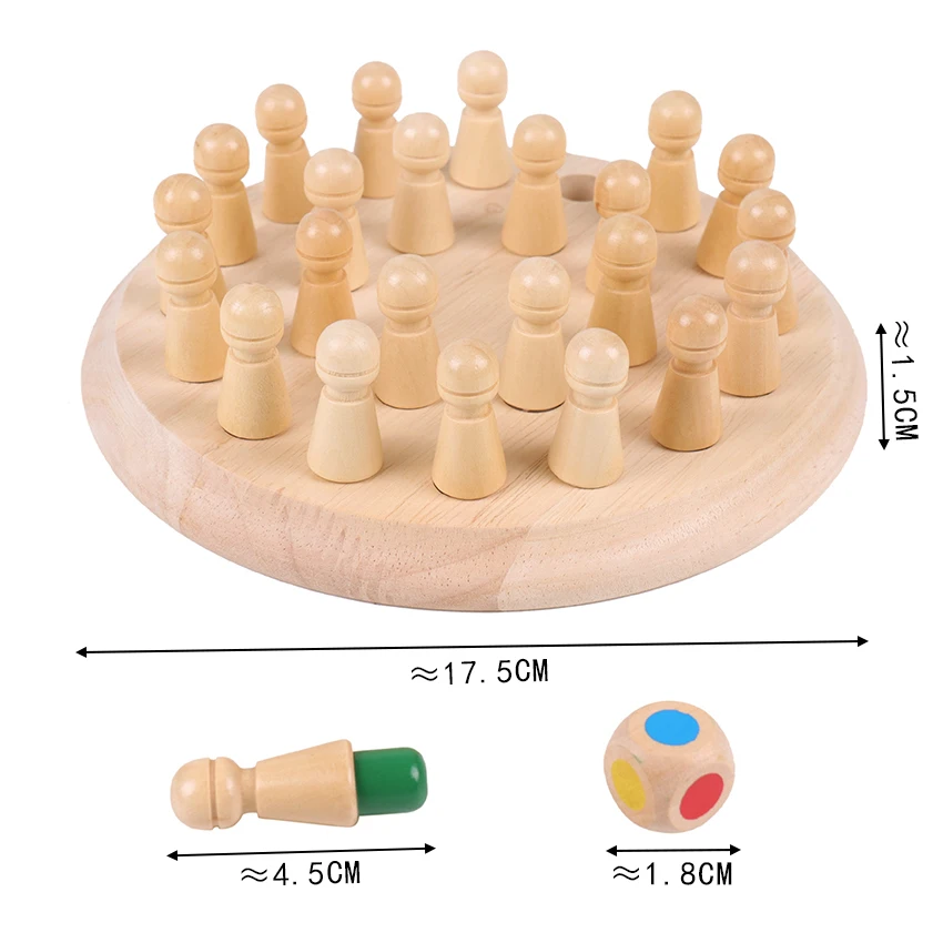 1Set Color Cognitive Ability Toys For Children Wooden Memory Match Stick Chess Game Fun Block Board Game Educational