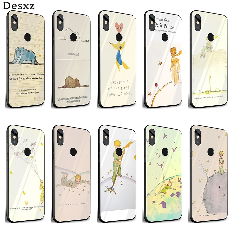 Desxz Little Prince Tempered Glass Case For Xiaomi MI 8 9 Lite A1 A2 Redmi Note 5 6 7 Pro 6A 4X Pocophone F1 Cover | Мобильные