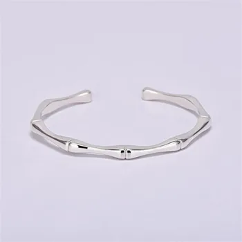 

New Korean Style Simple Fashion Creative Bamboo Bracelets 925 Sterling Silver Jewelry Smooth Personality Bangles SB190