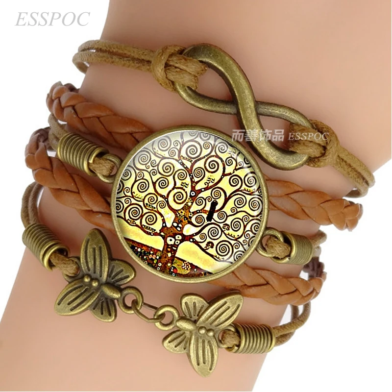 Leather Charm Bracelet Gustav Klimt The Kiss