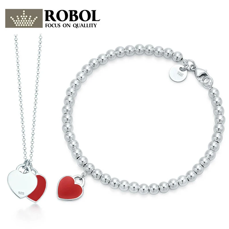 

SL TFX TTFF Trendy Heart Bracelet Brand 925 Streling Silver Pendant Charm New York for Women Elegant Fine Bracelet Jewelry