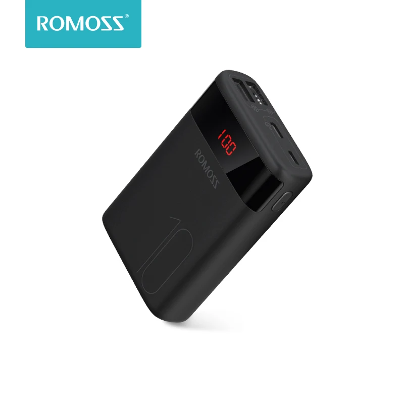 Внешний аккумулятор ROMOSS Ares 10 Mini 10000 мАч 2 порта USB портативное Внешнее зарядное