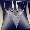 FYUAN Shine Geometric Rhinestone Necklace Earrings For Women Long Tassel Jewelry Sets Weddings Banquet Gifts ► Photo 3/6