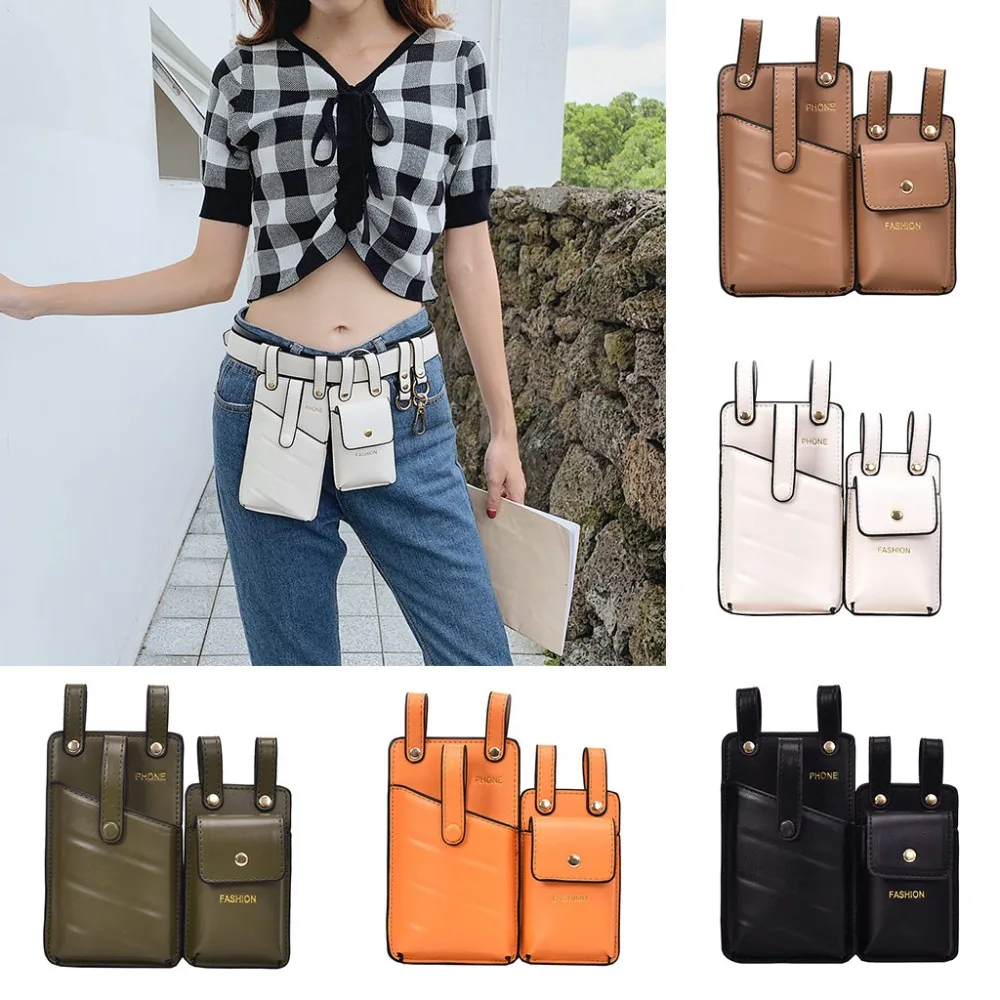 Unisex Tactical Waist Bag For Belt PU Leather Men Purse Punk Fanny Pack Women's Bag Multifunction Bag Male Phone Pouch JD02 (12)