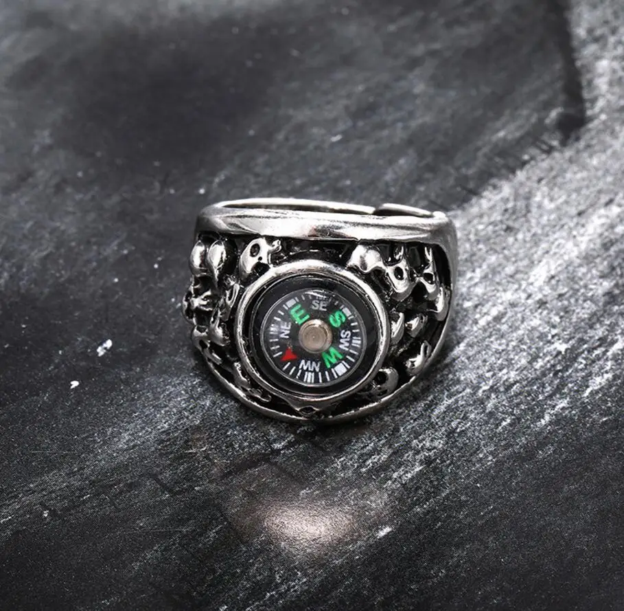 2020 New Hip Hop Personality Skull Ring Trend Adjustable Compass Dragon Claw Opening Wild Retro | Украшения и аксессуары