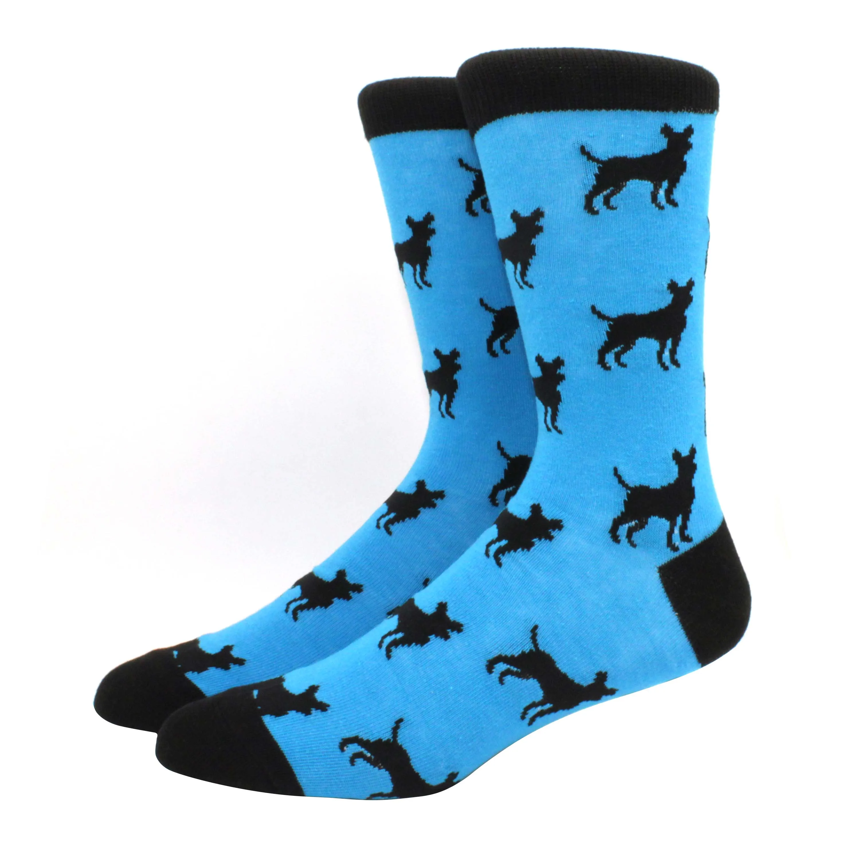 Vibrant Hiphop Cotton Men's Socks - Harajuku Fun Animal Design