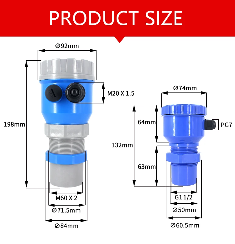 QDY-70A ultrasonic fuel RS485 Signal Well Water Level Measurement Ultrasonic Sensor silo ultrasonic level sensor