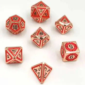 

HYMGHO Dnd Dice Metal rpg Set Polyhedral Dungeons and Dragon Table Games Zinc alloy Digital dice Tray and Tower