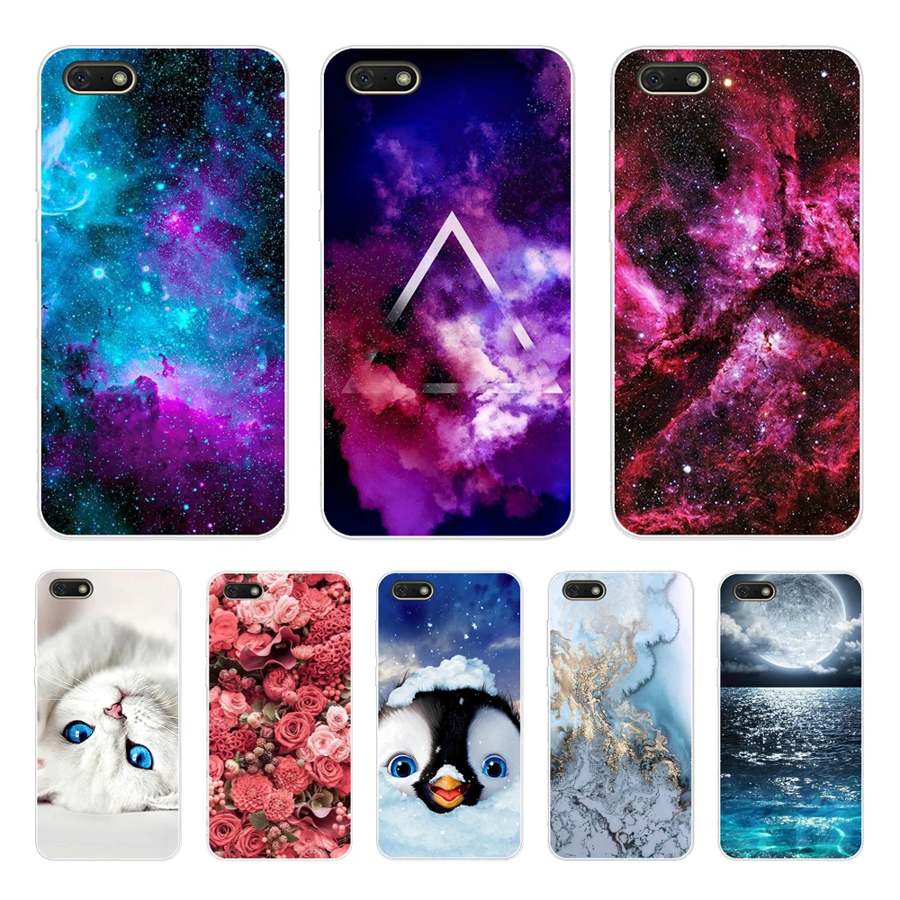Funda de silicona para teléfono móvil Huawei, carcasa de TPU suave con estampado 3D para móvil Huawei Y5 Y5 Prime 2018, Honor 7A / 7s
