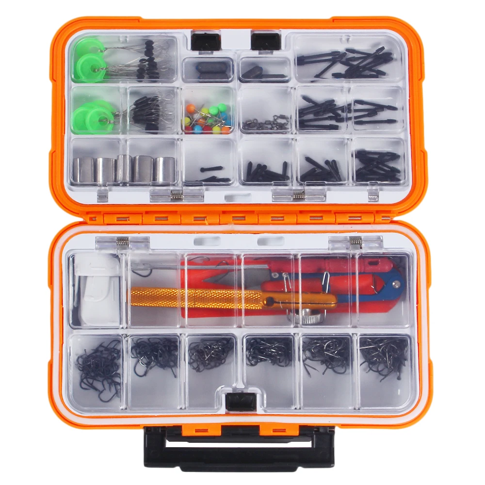 

164pcs/320pcs/350pcs Fishing Tackle Set Assorted Fishing Hooks Swivels Space Beans Carp Fishing Accessories with Tackle Box
