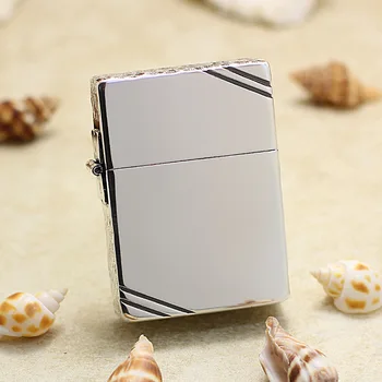 

Genuine Zippo oil lighter copper windproof Silver Crater carving cigarette Kerosene lighter Gift With anti-counterfeiting code